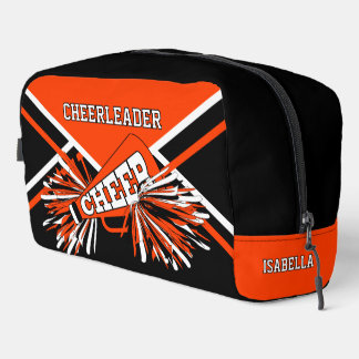 Trousse De Toilette Pompom Girl Personnalisé | Orange, Noir, Blanc
