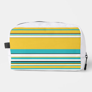 Trousse De Toilette Rayures complexes - Turquoise et Jaune