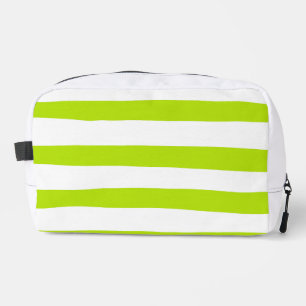 Trousse De Toilette Rayures irrégulières en vert citron et blanc