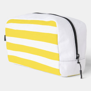 Trousse De Toilette Rayures irrégulières - Jaune citron et blanc