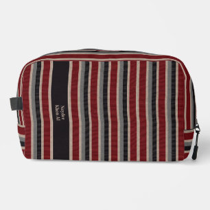 Trousse De Toilette Rayures Rétro Classique Rouge Foncé Bleu Beige