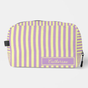 Trousse De Toilette Rayures Violettes et Jaunes Abstrait Rétro Joli
