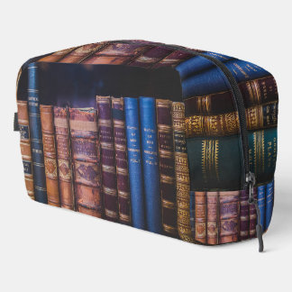 Trousse De Toilette Reliures de livres en cuir antique Bibliothèque Da
