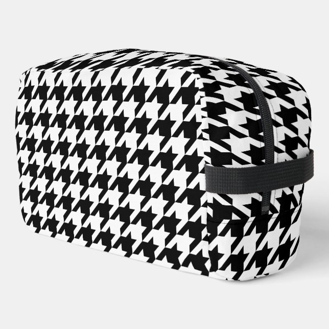 Trousse De Toilette Retro Moderne Noir Blanc Tissage des dents (Coin gauche)