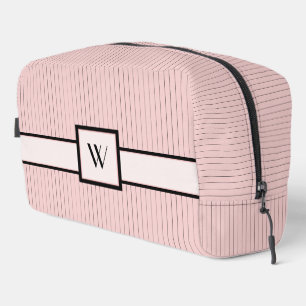 Trousse De Toilette Rose avec rayures noires fines