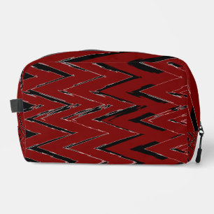 Trousse De Toilette Rouge, Noir & Blanc Zigzag – Audacieux & Artistiqu