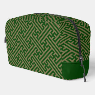 Trousse De Toilette Sayagata motif, japonais, vert et or