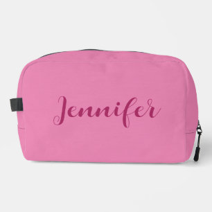 Trousse De Toilette Script manuscrit Nom Modèle rose mignon Élégant