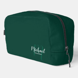 Trousse De Toilette Script moderne Personnalisé Groomsman Monogramme N