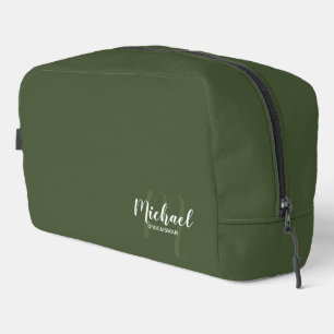 Trousse De Toilette Script moderne Personnalisé Groomsman Monogramme N