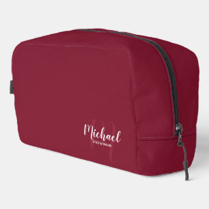 Trousse De Toilette Script moderne Personnalisé Groomsman Monogramme N