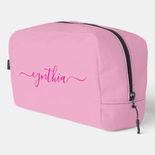 Trousse De Toilette Signature de fille rose pâle