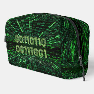 Trousse De Toilette SlipperyJoe's 69 code binaire vert vibrant calcul
