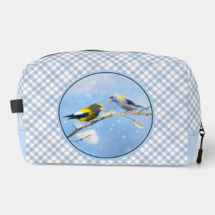 Trousse De Toilette Soirée Grosbeak Winter Painting Oiseaux originaux