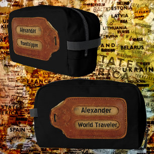 Trousse De Toilette Tag en cuir vintage