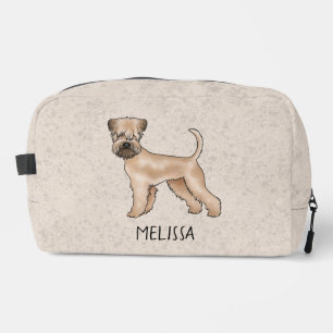 Trousse De Toilette Tervueren à poil doux sur fond beige avec nom