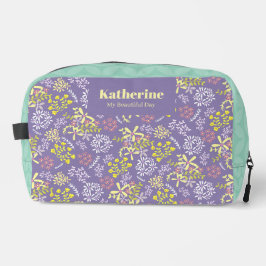 Trousse De Toilette Tiny Bouquet Fleurs Lavande Turquoise