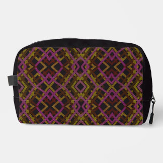 Trousse De Toilette Tissage d'osier rose jaune sur motif noir