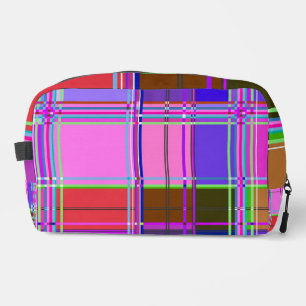 Trousse De Toilette Tissu à carreaux rose motif Madras