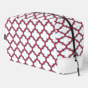 Trousse De Toilette Trellis blanc et rouge, treillis, Quatrefoil