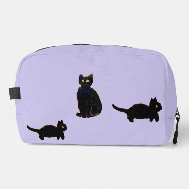 Trousse De Toilette Un trio de mignons chats noirs (Recto)