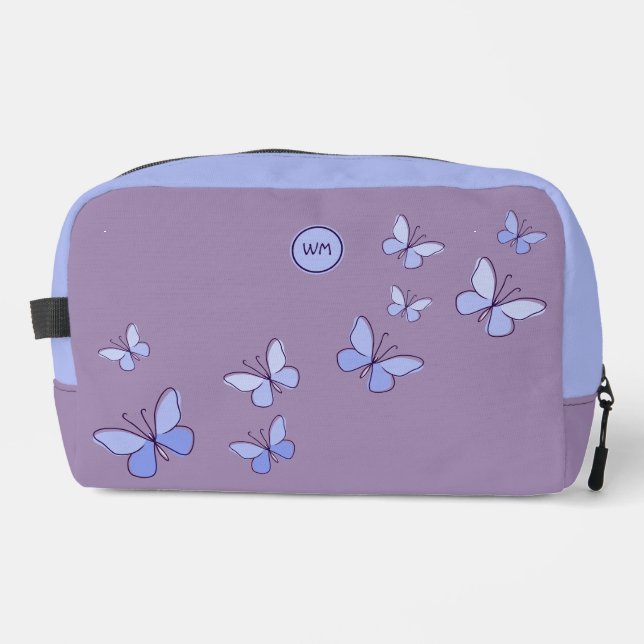 Trousse De Toilette Violet Bleu Bleu Papillon Kaleidoscope (Recto)