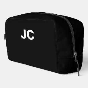 Trousse De Toilette Voyage Moderne Minimaliste Simple Monogramme Noir