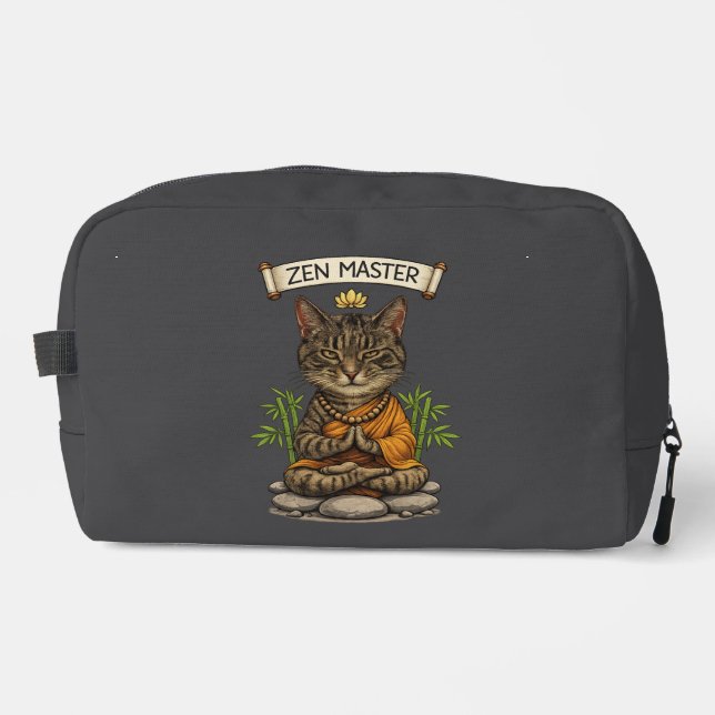 Trousse De Toilette Zen Master Cat Funny Chill Gray Tabby Cat Gift  (Recto)