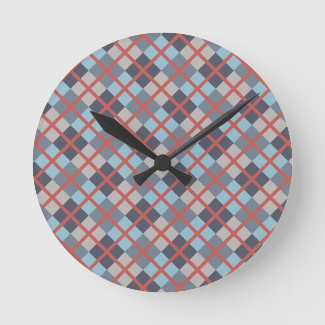 Trout Blue Gray Cotton Seed Orange Red Pattern Runde Wanduhr (Vorderseite)