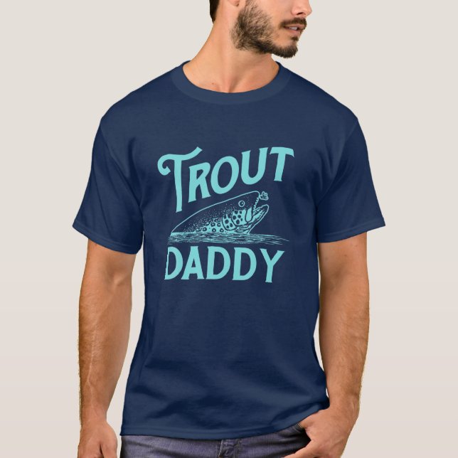 Trout Daddy Vintage Rising Fish T-Shirt (Vorderseite)