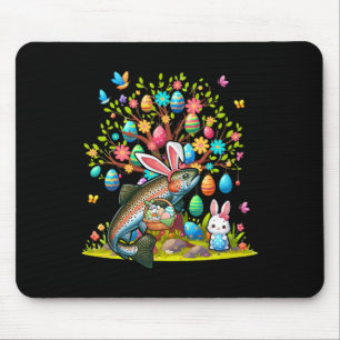 Trout Fisch Bunny Ostereier Süßer Baum Kostüm Jagd Mousepad
