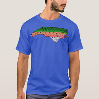 Trout Fischen Regenbogenforelle Muster Nord-Olina  T-Shirt