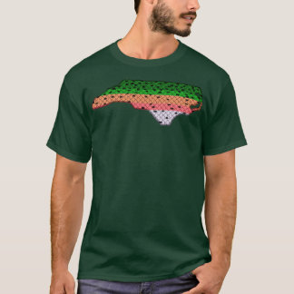 Trout Fischen Regenbogenforelle Muster Nord-Olina  T-Shirt