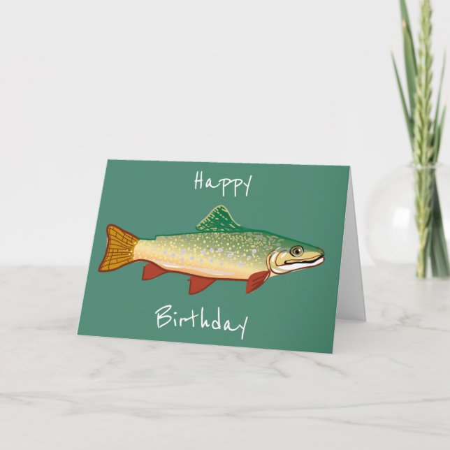Trout fish birthday art karte (Vorderseite)