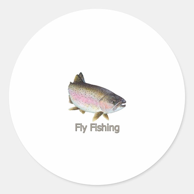 Trout-Logo für den Fang von Regenbogen Runder Aufkleber (Vorderseite)