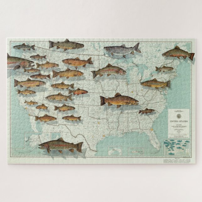 Trout Map der Vereinten Staaten (1999) (Horizontal)