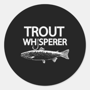 Trout Whisperer Lustiges Fly-Fischer-T-Shirt Runder Aufkleber
