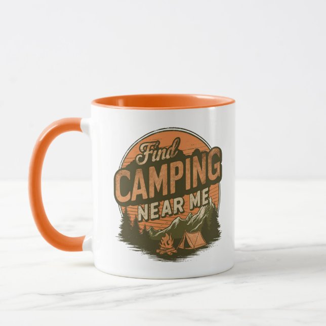 Trouver Camping près de moi - Retro Camping Mug (Gauche)