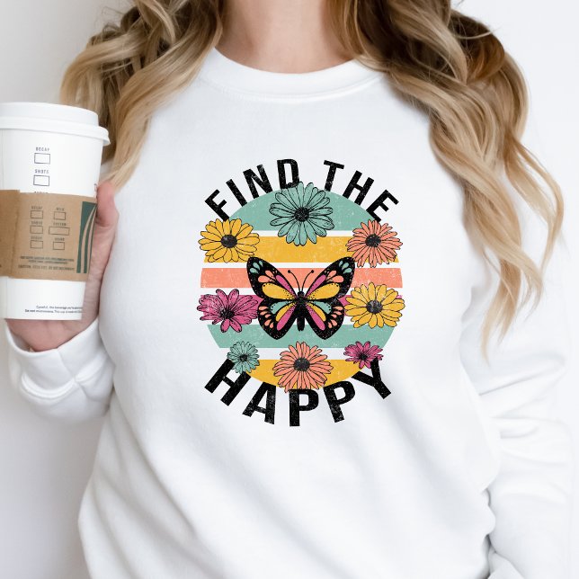 Trouver Happy Graphic Sweatshirt pour femmes Vinta (Créateur téléchargé)