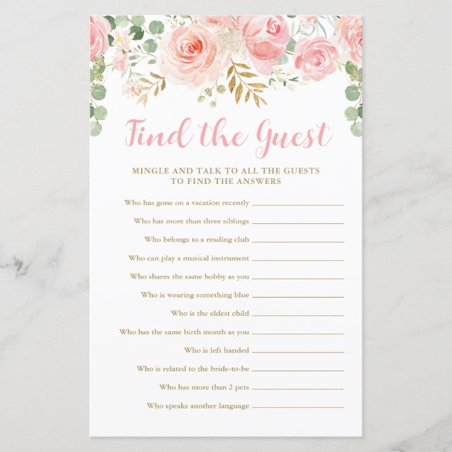 Trouvez la carte de jeu Baby shower invité (Devant)