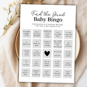 Trouvez La Carte De Jeu De Bingo Du Baby shower In