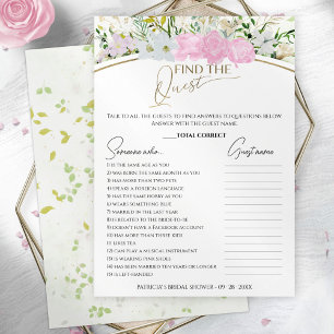 Trouvez la carte de jeu de la douche de mariée Wil