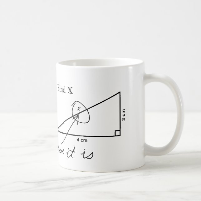Trouvez la tasse de café drôle d'essai de maths de (Droite)