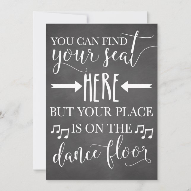 Trouvez votre siège ici Poster Mariage Carte Signa (Devant)