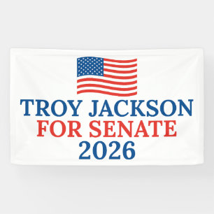 Troy Jackson für den Senat 2026 Wahlparty Banner