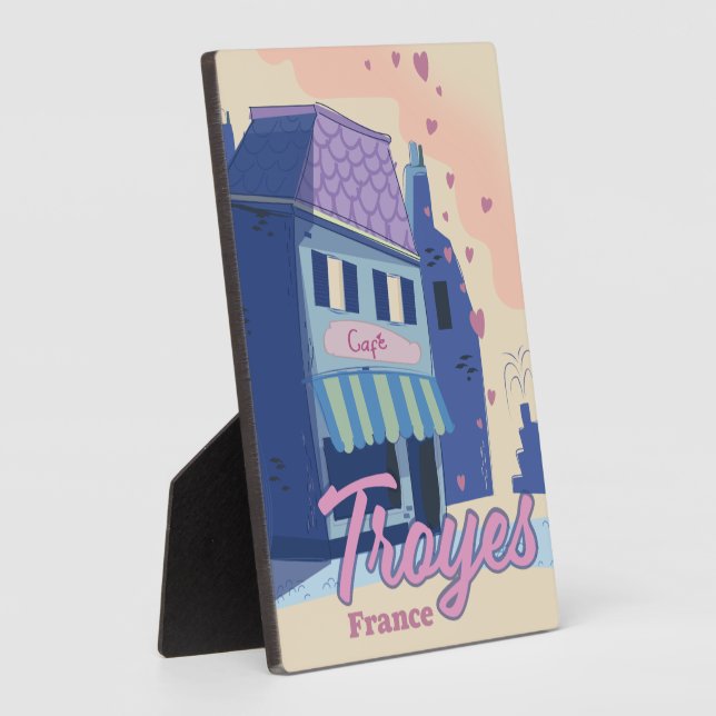 Troyes France Reiseplakat Fotoplatte (Seite)