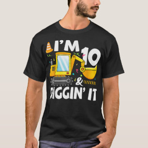 Truck 10th Birthday Boy 10 Digger Exc T-Shirt