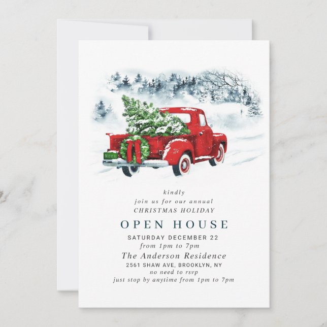Truck CHRISTMAS HOLIDAY OFFENES HAUS Einladung (Vorderseite)