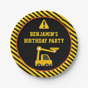 Truck Construction Birthday Party Pappteller