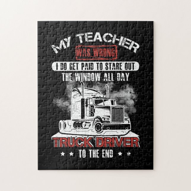 Truck Driver Do Get Paid Stare Out Window (Vertikal)